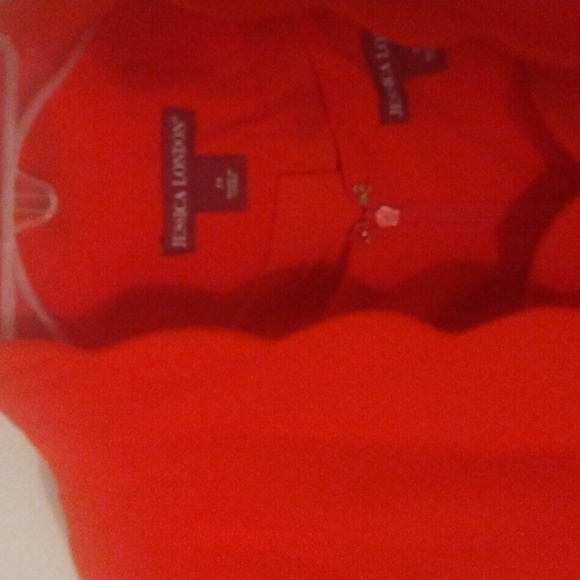 Size 24. Red scalloped edge Jessica London dress and jacket. - Picture 2 of 9